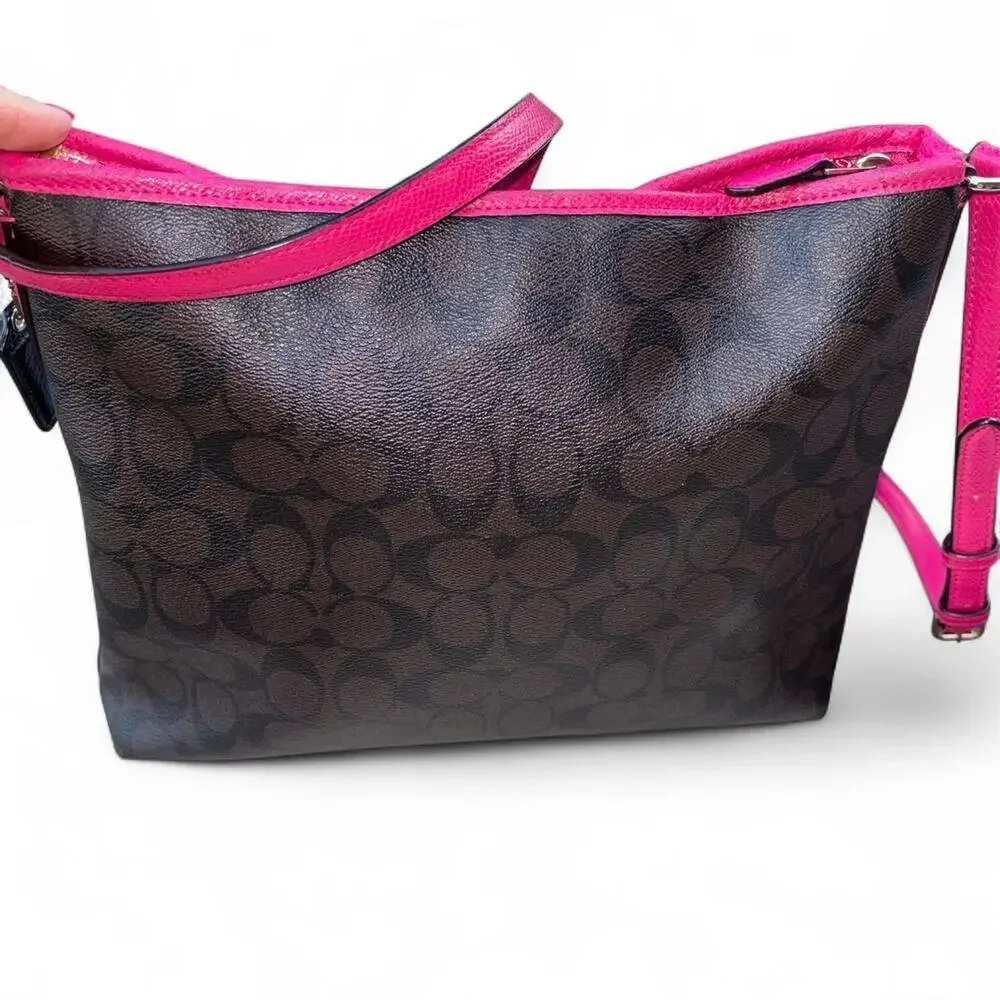 Coach brown and pink crossbody